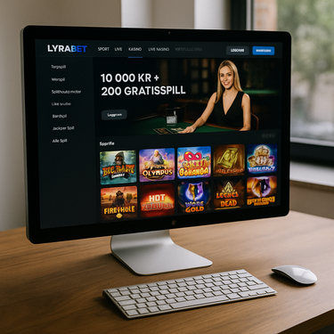 LyraBet - Intuitivt Casino Design - Mørk Bakgrunn og Rask Navigasjon